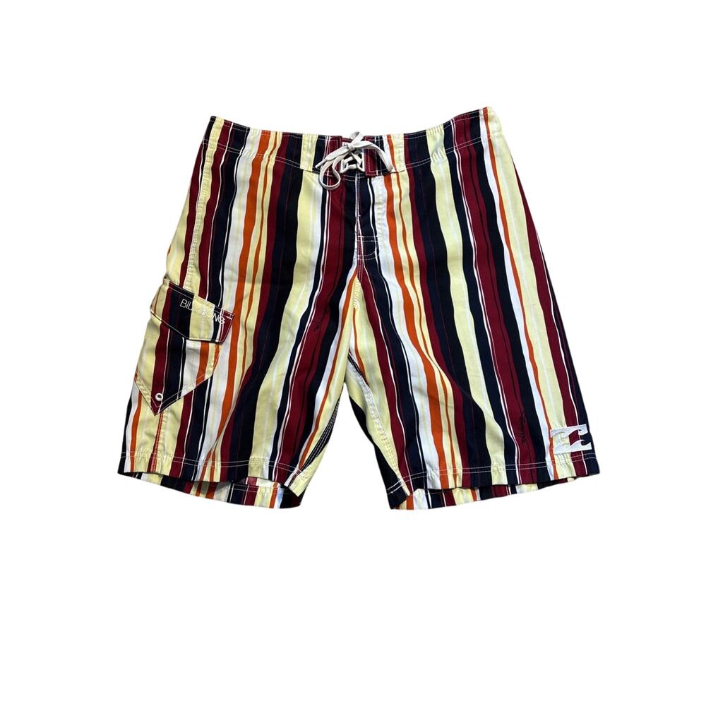 Vintage Billabong Men’s Multicolor Striped Board Shorts Swim Trunks Size 36